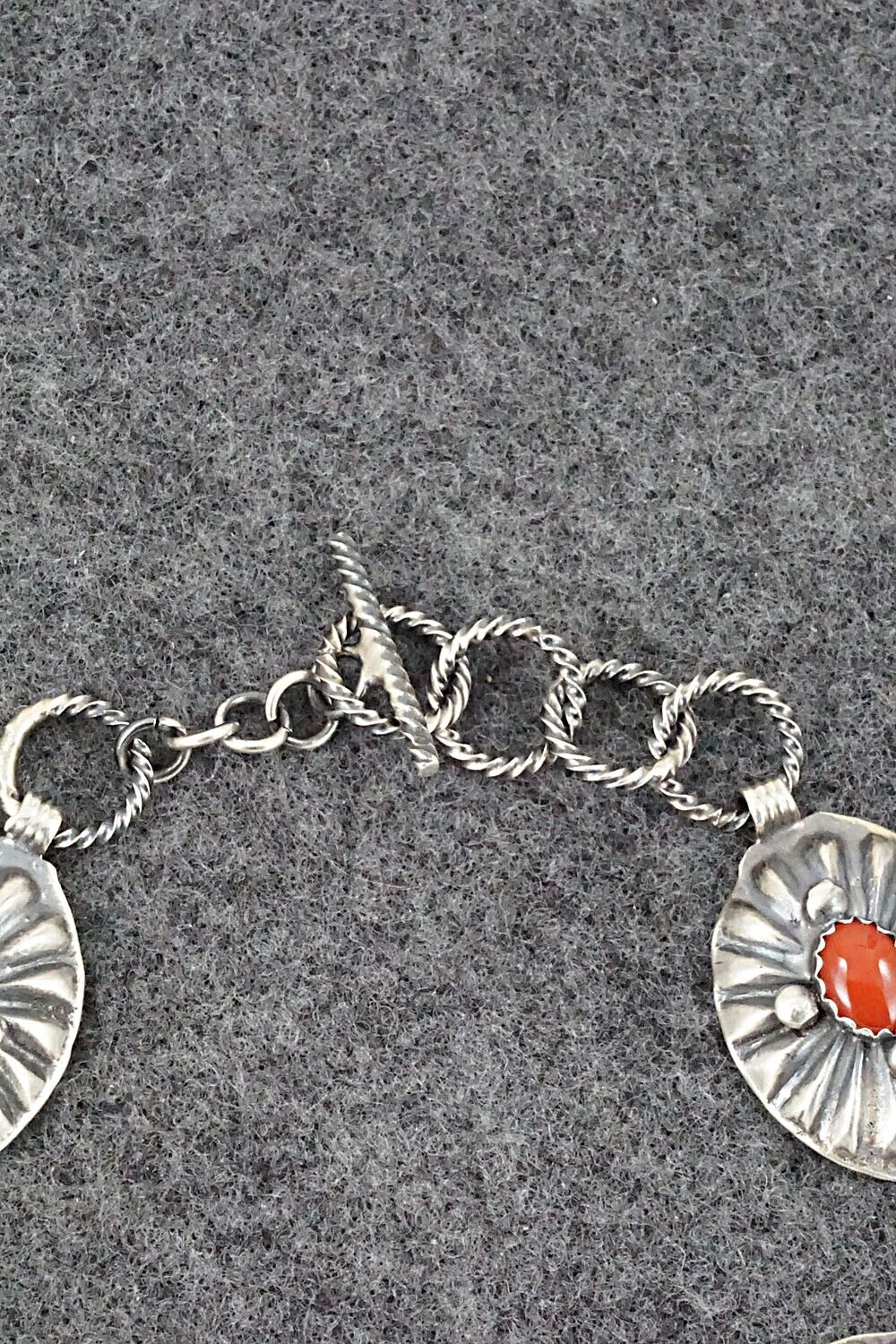 Coral and Sterling Silver Bracelet - Andrew Gordon