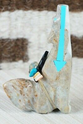 Wolf Zuni Fetish Carving - Donovan Laiwakete - High Lonesome Trading