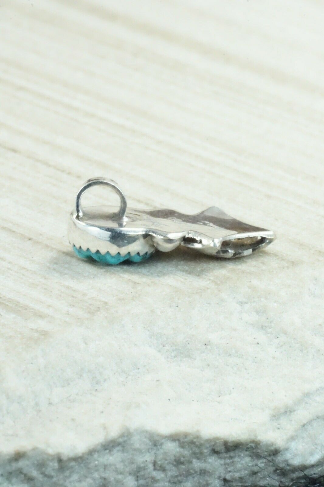 Turquoise & Sterling Silver Pendant - Lyolita Tsattie