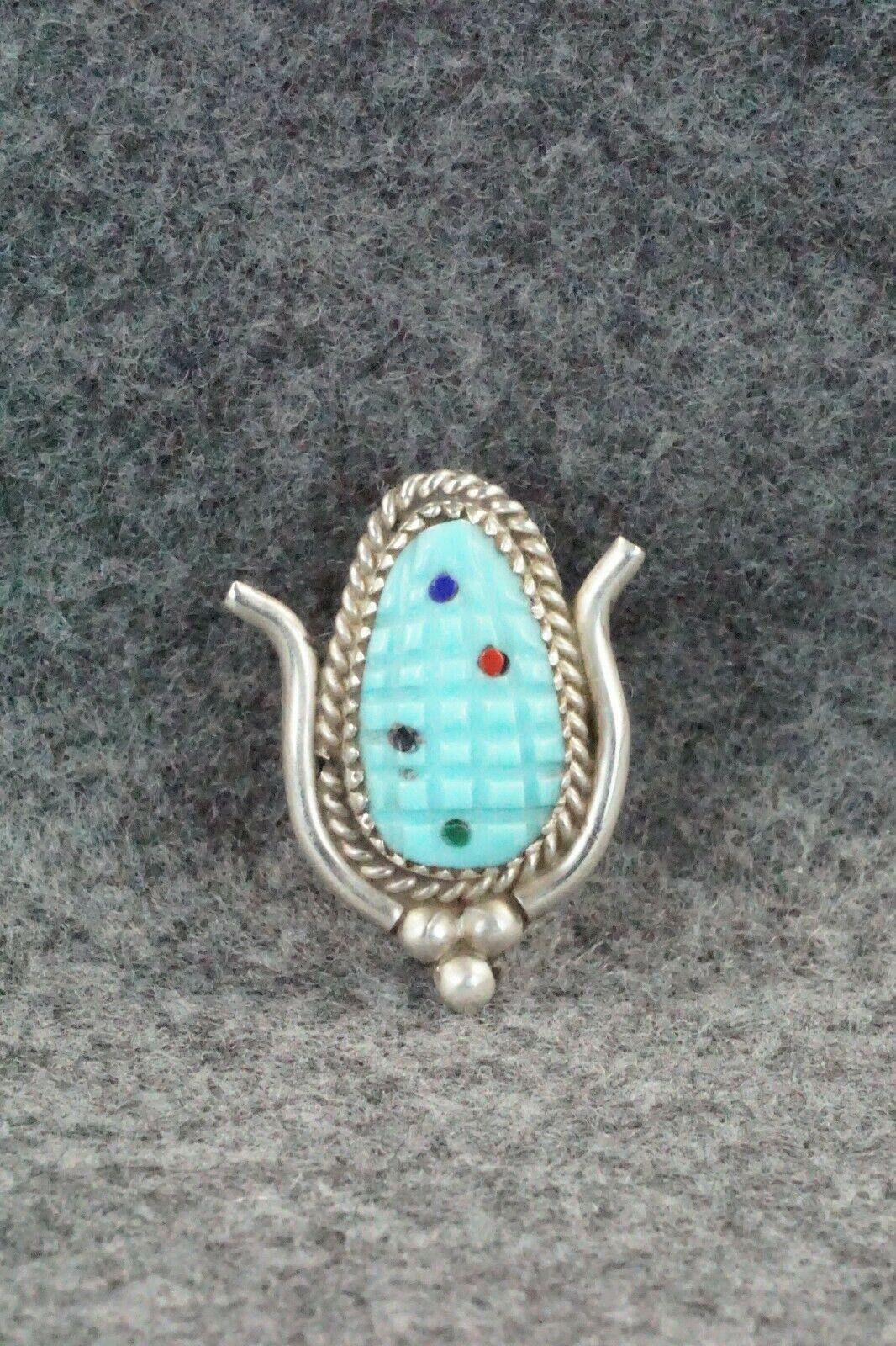 Turquoise & Sterling Silver Pendant - Tracy Bowekaty - High Lonesome Trading