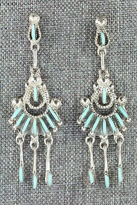 Turquoise & Sterling Silver Earrings - Bernadette Wyaco - High Lonesome Trading