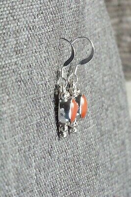 Coral & Sterling Silver Earrings - Elaine Shirley