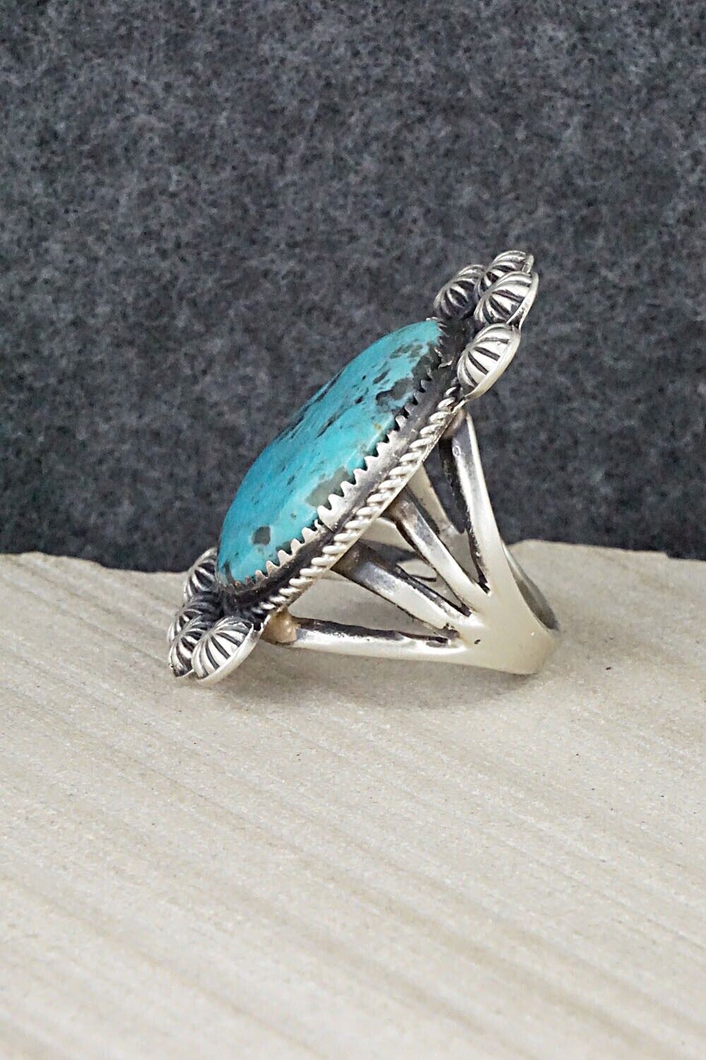 Turquoise and Sterling Silver Ring - Martha Cayatineto - Size 7