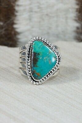 Navajo Turquoise & Sterling Silver Ring - Jeanette Saunders - Size 11.75