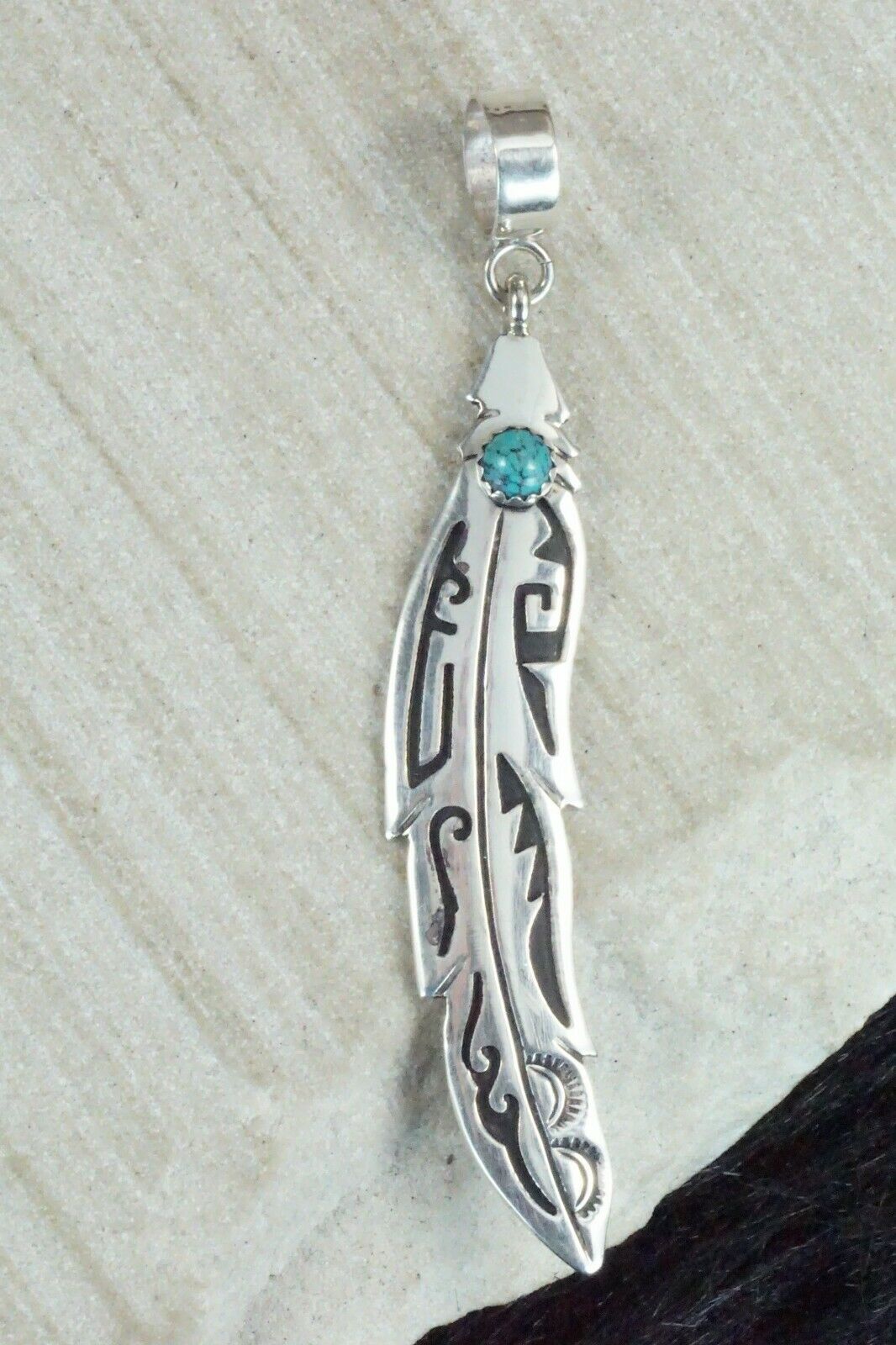Turquoise & Sterling Silver Pendant - Richard Singer