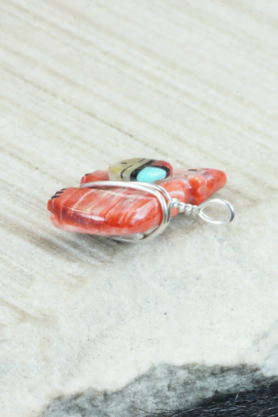 Spiny Oyster & Sterling Silver Pendant - Darrin Boone