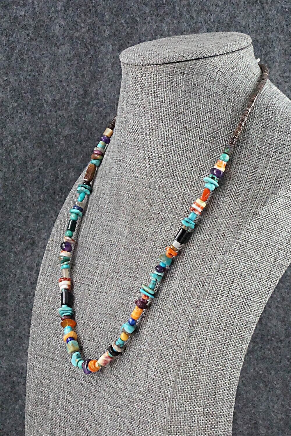 Multi Stone and Sterling Silver Necklace - Helen Tsosie