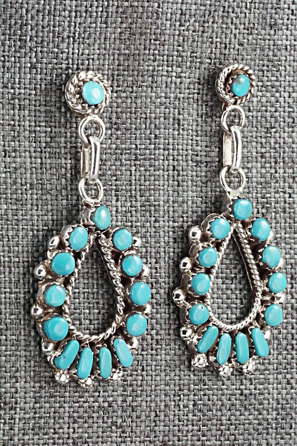 Turquoise & Sterling Silver Earrings - Vangie Tsabetsaye