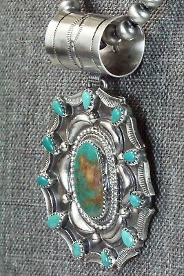 Turquoise and Sterling Silver Pendant & Necklace - Tom Lewis