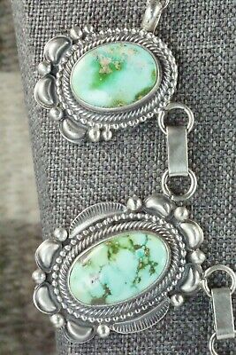 Turquoise & Sterling Silver Necklace and Earrings Set - Tom Lewis