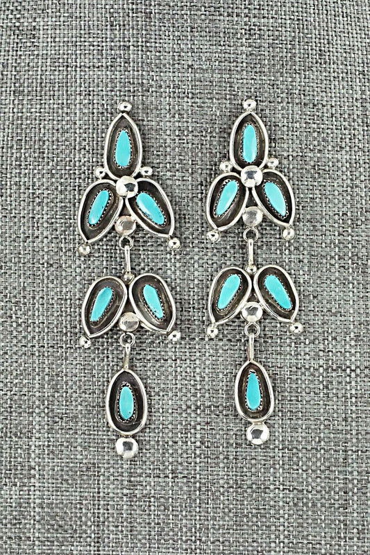Turquoise & Sterling Silver Earrings - Viola Bobelu