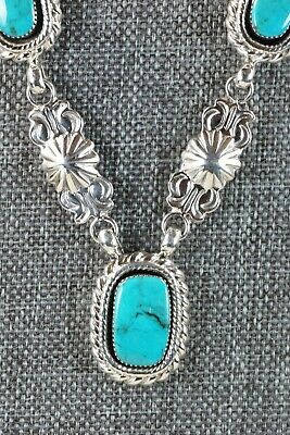 Navajo Turquoise & Sterling Silver Necklace - Lee Shorty