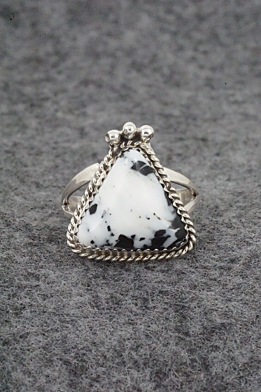 White Buffalo & Sterling Silver Ring - Judy Largo - Size 7.5