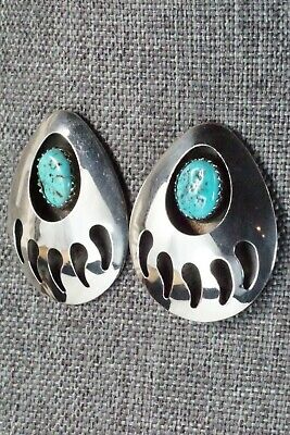 Turquoise & Sterling Silver Earrings - Virginia Long