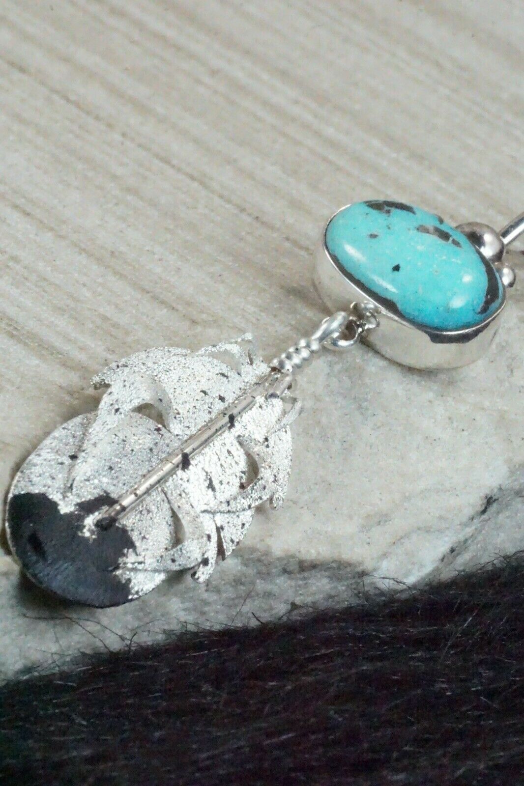 Turquoise & Sterling Silver Pendant - Ernest Rangel