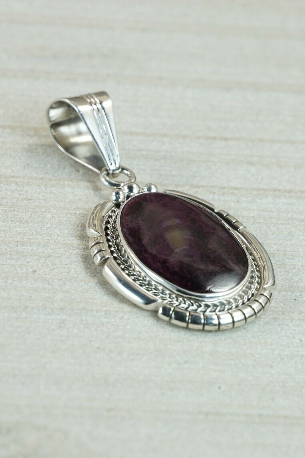 Navajo Spiny Oyster & Sterling Silver Pendant - Samuel Yellowhair