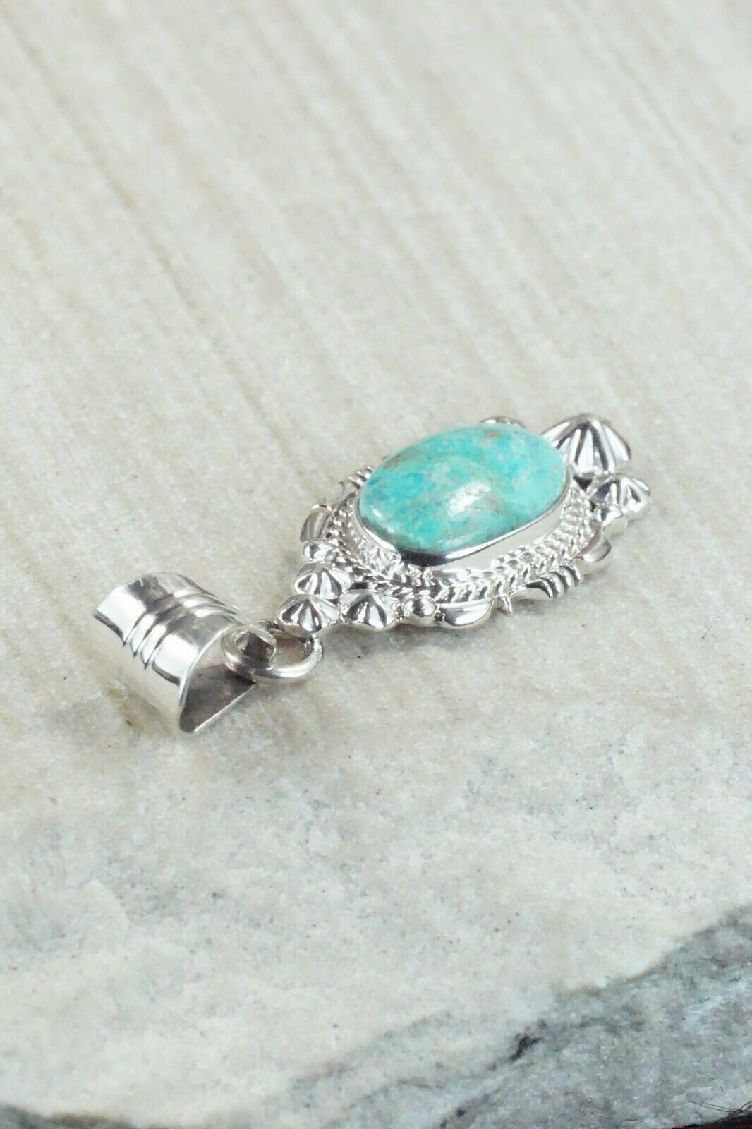 Turquoise & Sterling Silver Pendant - Samuel Yellowhair