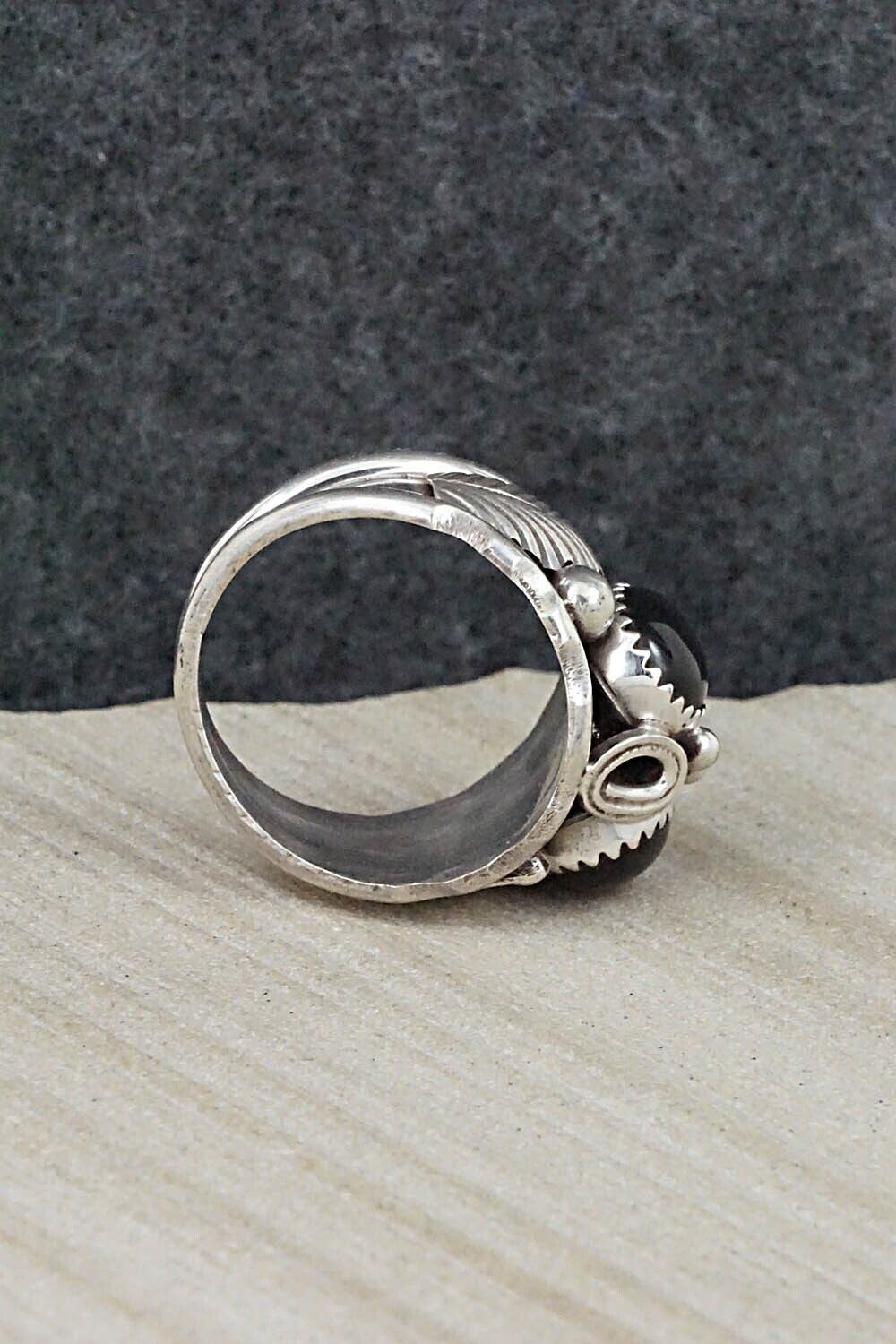 Onyx & Sterling Silver Ring - Max Calliditto - Size 9.75
