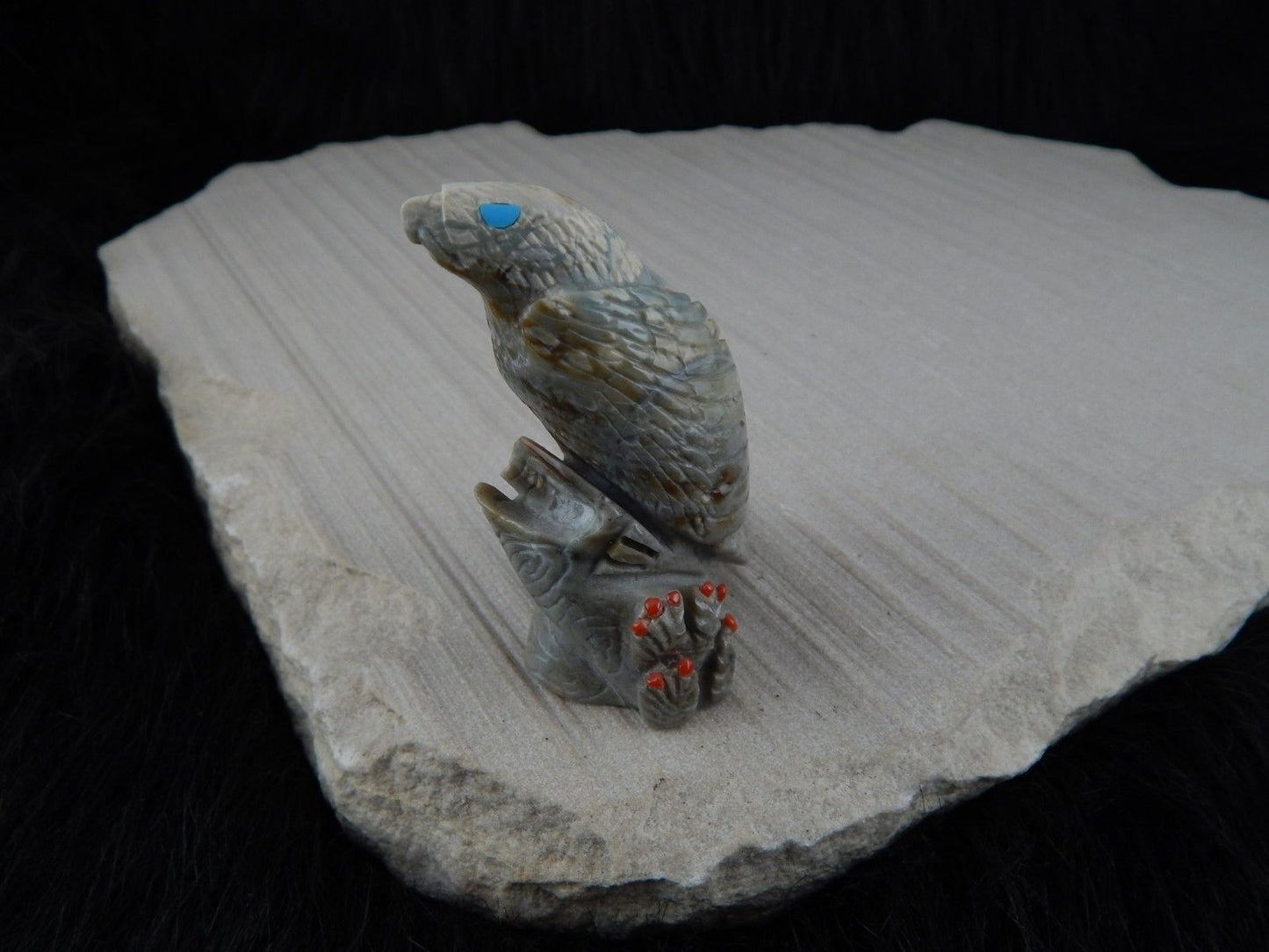 Eagle Zuni Fetish Carving - Ben Kaamasee - High Lonesome Trading