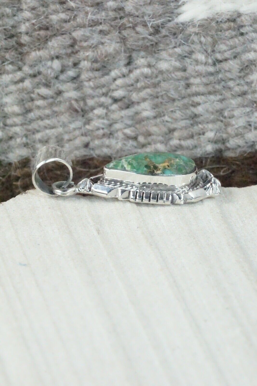 Turquoise & Sterling Silver Pendant - Samuel Yellowhair