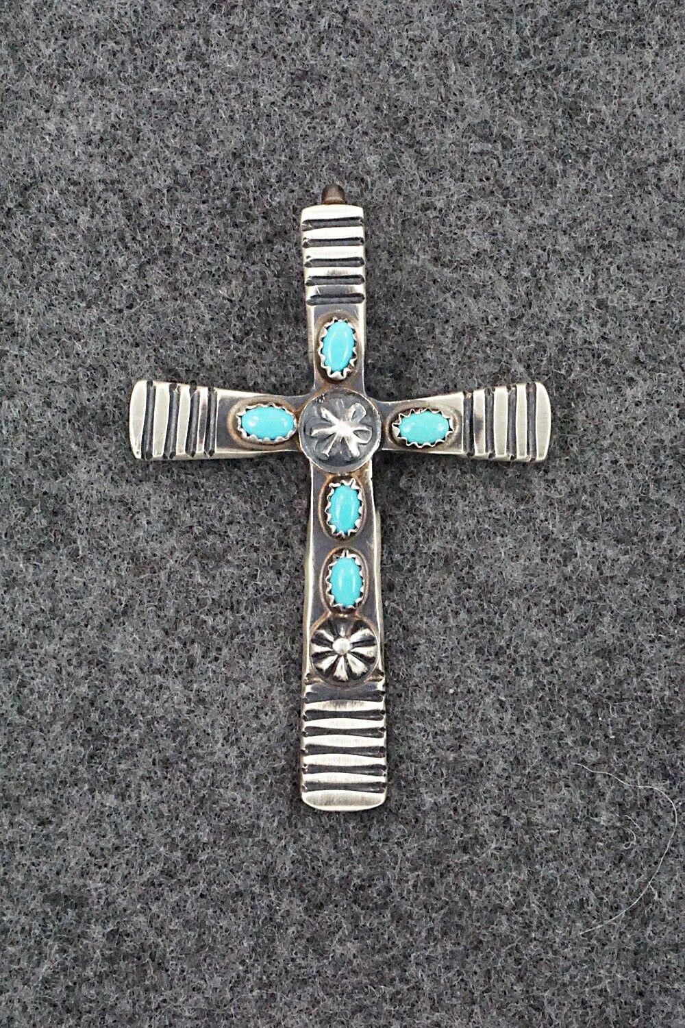 Turquoise and Sterling Silver Pendant - Martha Cayatineto