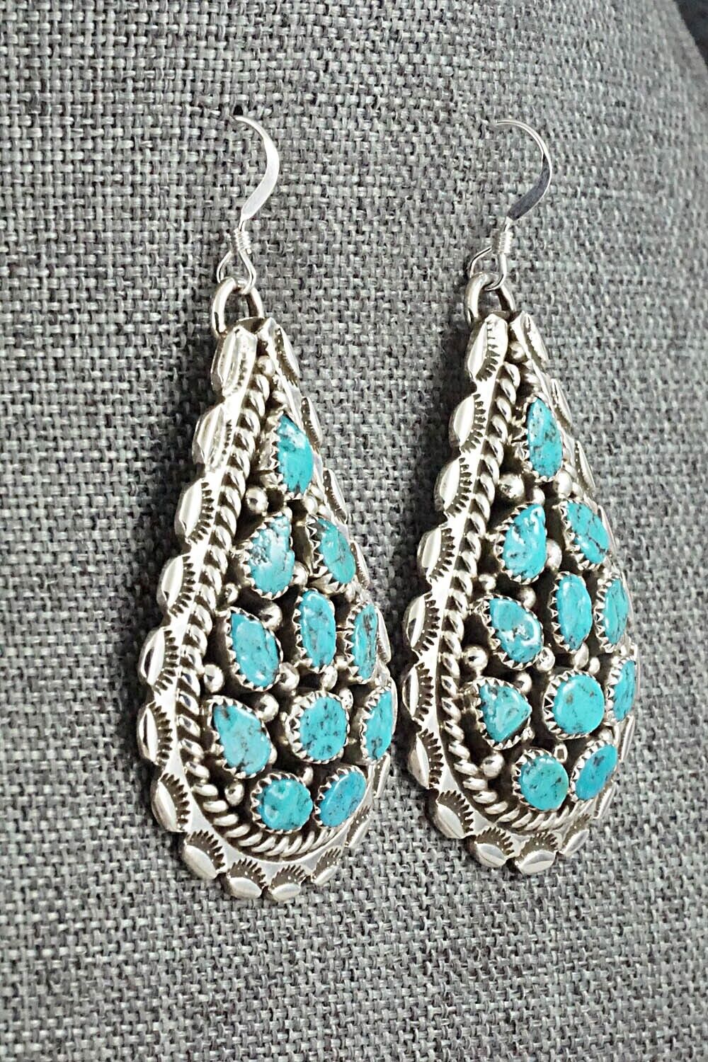 Turquoise & Sterling Silver Necklace and Earrings Set - Tina Jones