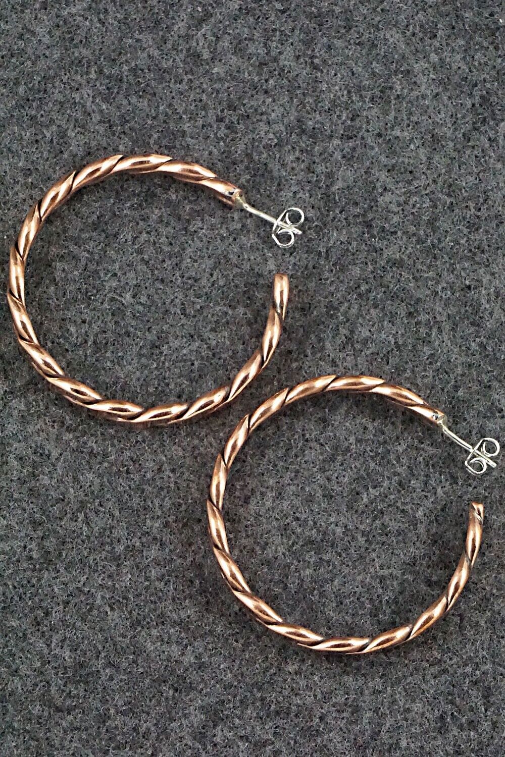 Copper Hoop Earrings - Elaine Tahe