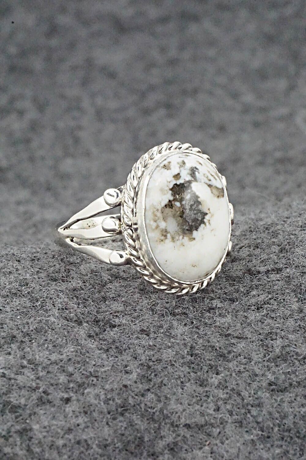 White Buffalo & Sterling Silver Ring - Grace Kenneth - Size 8