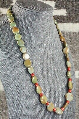 Turquoise, Coral & Sterling Silver Necklace - Navajo