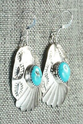 Turquoise and Sterling Silver Earrings - Roger Pino