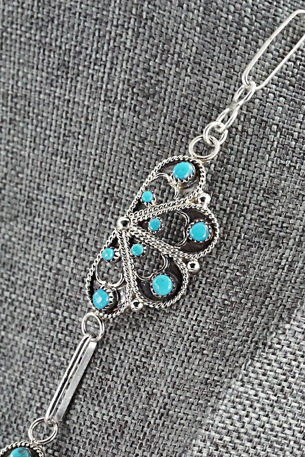 Turquoise & Sterling Silver Necklace and Earrings Set - Arlene Tsatie