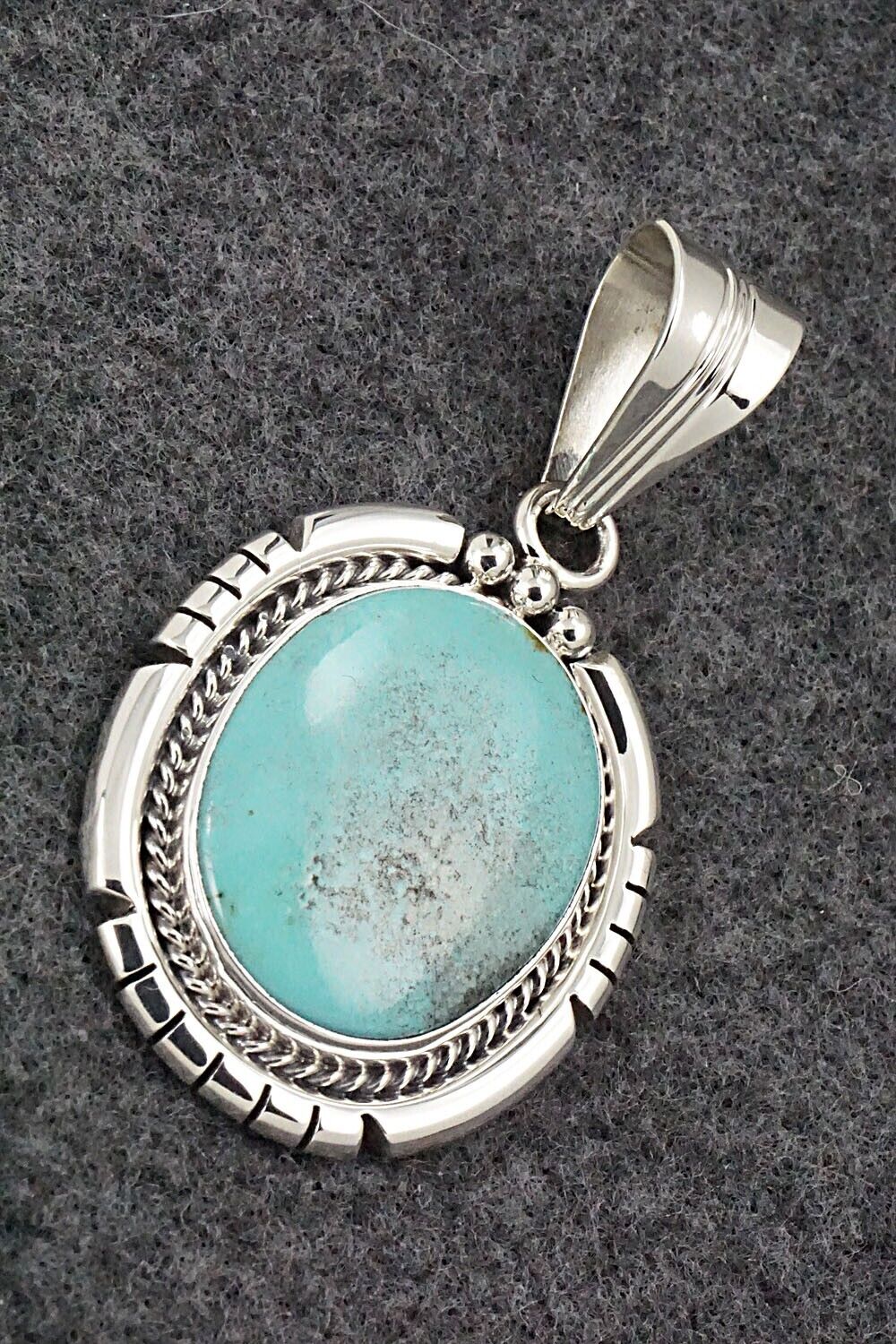 Turquoise & Sterling Silver Pendant - Samuel Yellowhair
