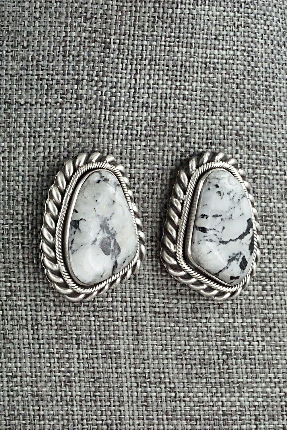 White Buffalo & Sterling Silver Earrings - Sharon McCarthy