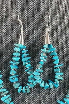 Turquoise and Sterling Silver Necklace and Earrings - Victoria Calladitto