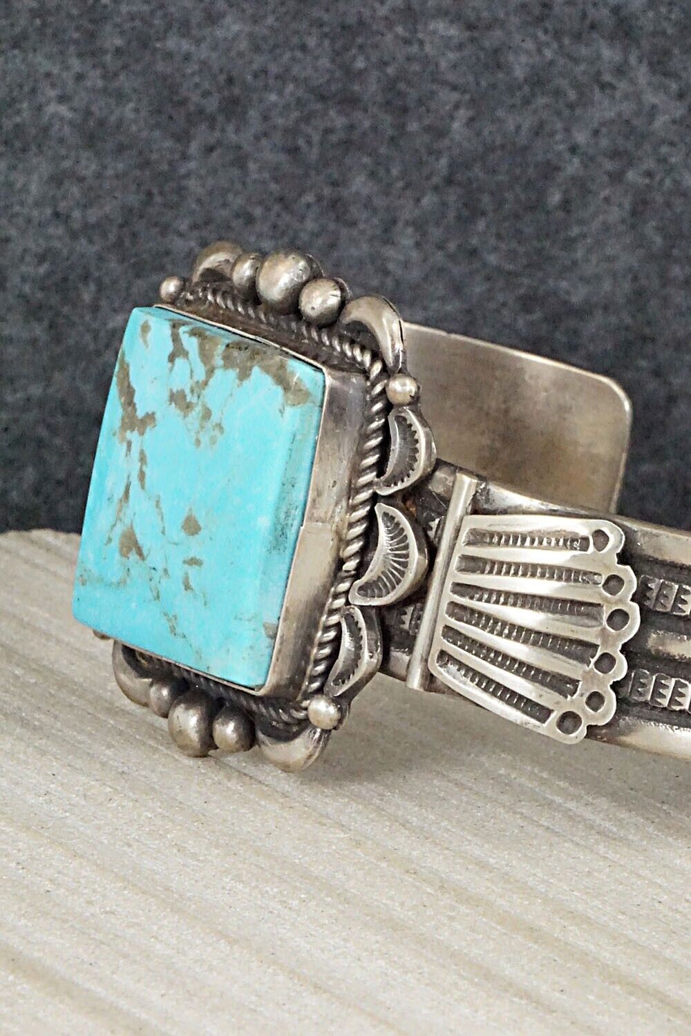 Turquoise & Sterling Silver Bracelet - Ronald Tom