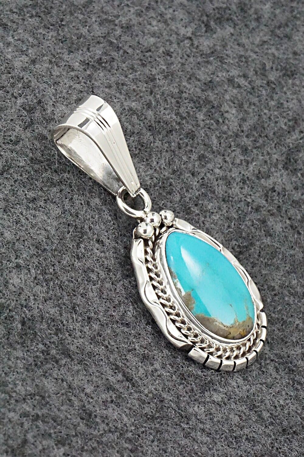 Turquoise & Sterling Silver Pendant - Samuel Yellowhair