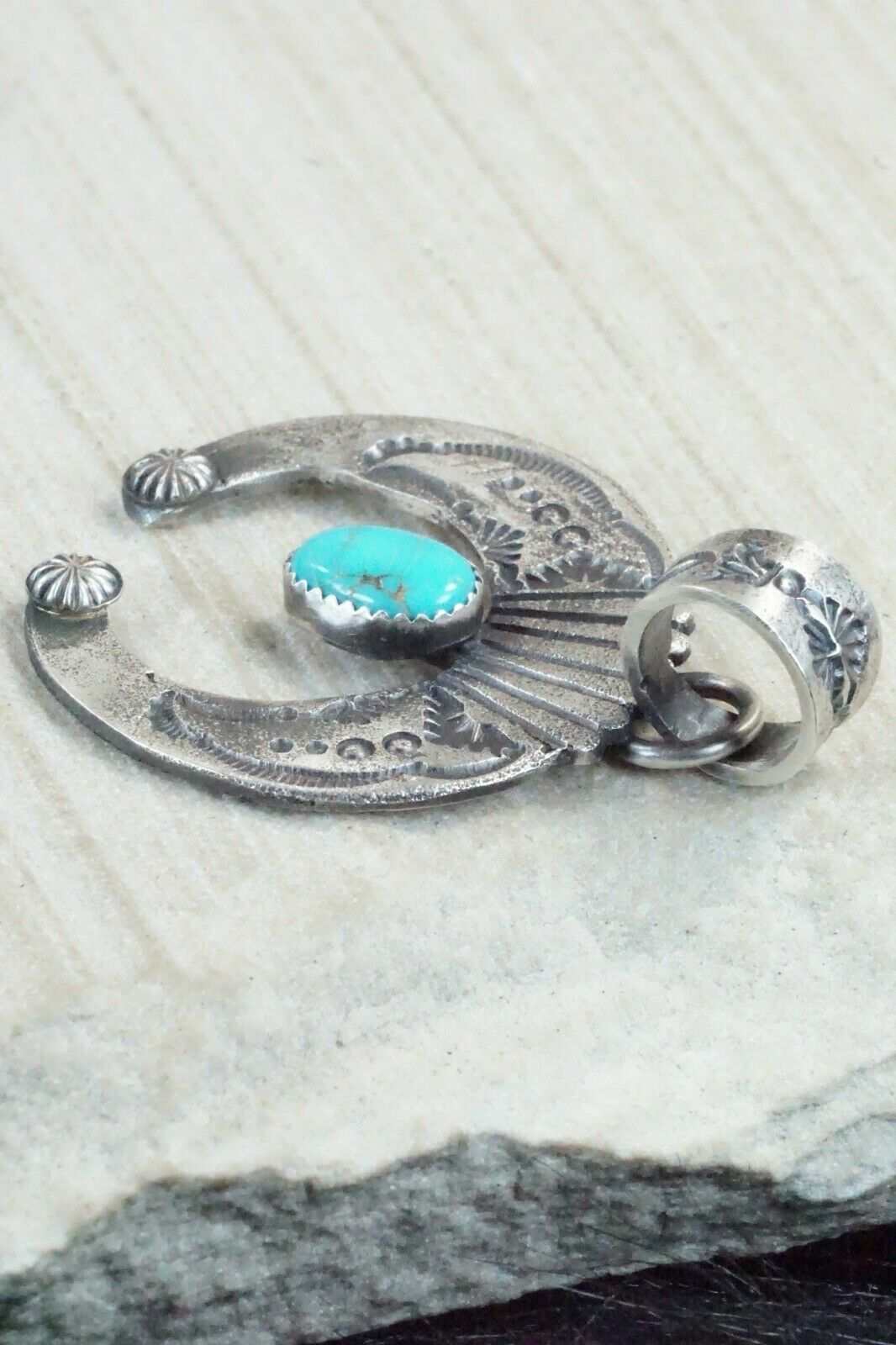 Turquoise and Sterling Silver Pendant - Eva & Linberg Billah