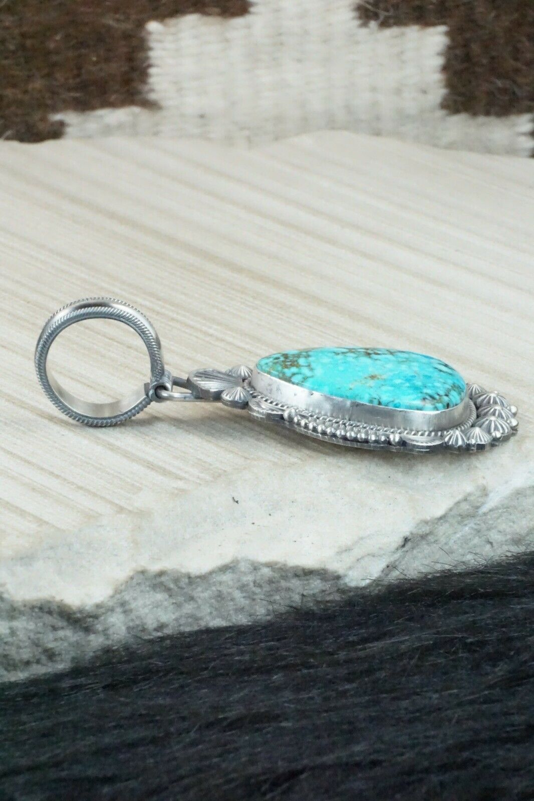Turquoise & Sterling Silver Pendant - Michael Calladitto