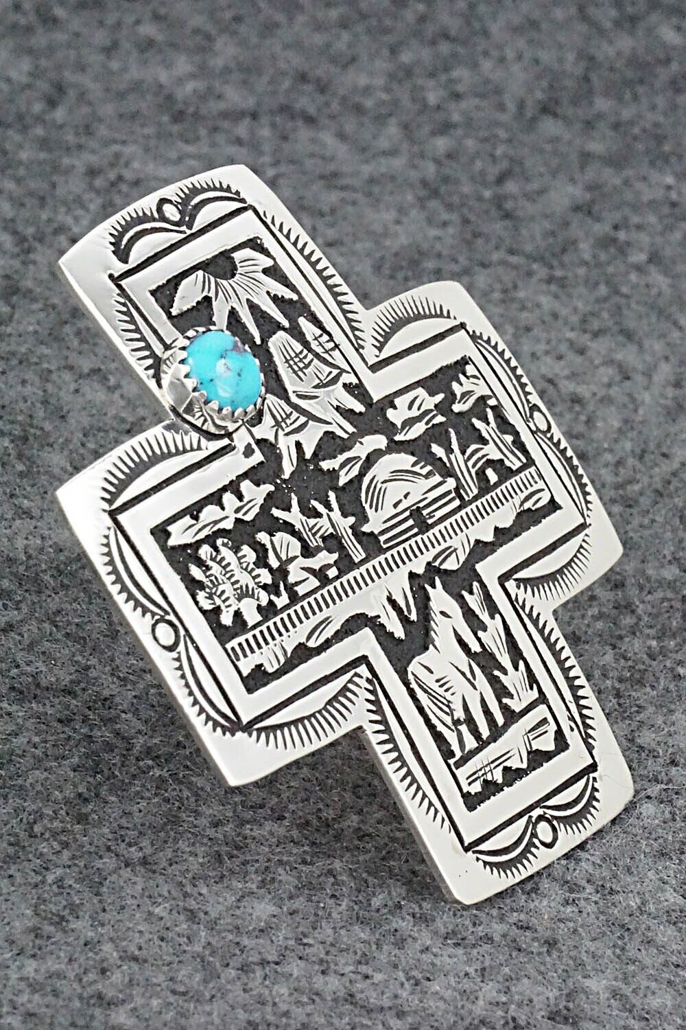 Turquoise & Sterling Silver Ring - Richard Singer - Size 7.5 (Adj.)