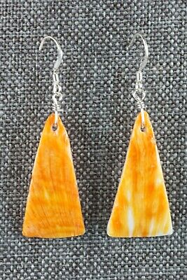 Navajo Spiny Oyster and Sterling Silver Earrings - Louise Joe - High Lonesome Trading