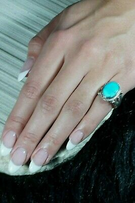 Navajo Turquoise and Sterling Silver Ring - Danny Kenneth - Size 6.75 - High Lonesome Trading