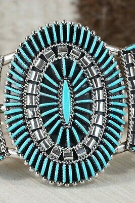 Zuni Turquoise & Sterling Silver Bracelet - Edmund Cooeyate