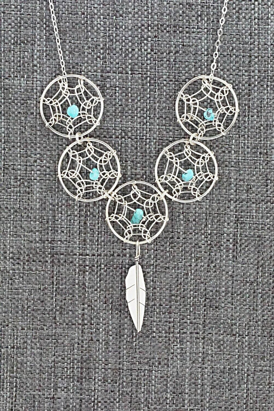 Turquoise & Sterling Silver Necklace - Lorenzo Arviso Jr.