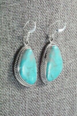 Turquoise & Sterling Silver Earrings - Lee Shorty
