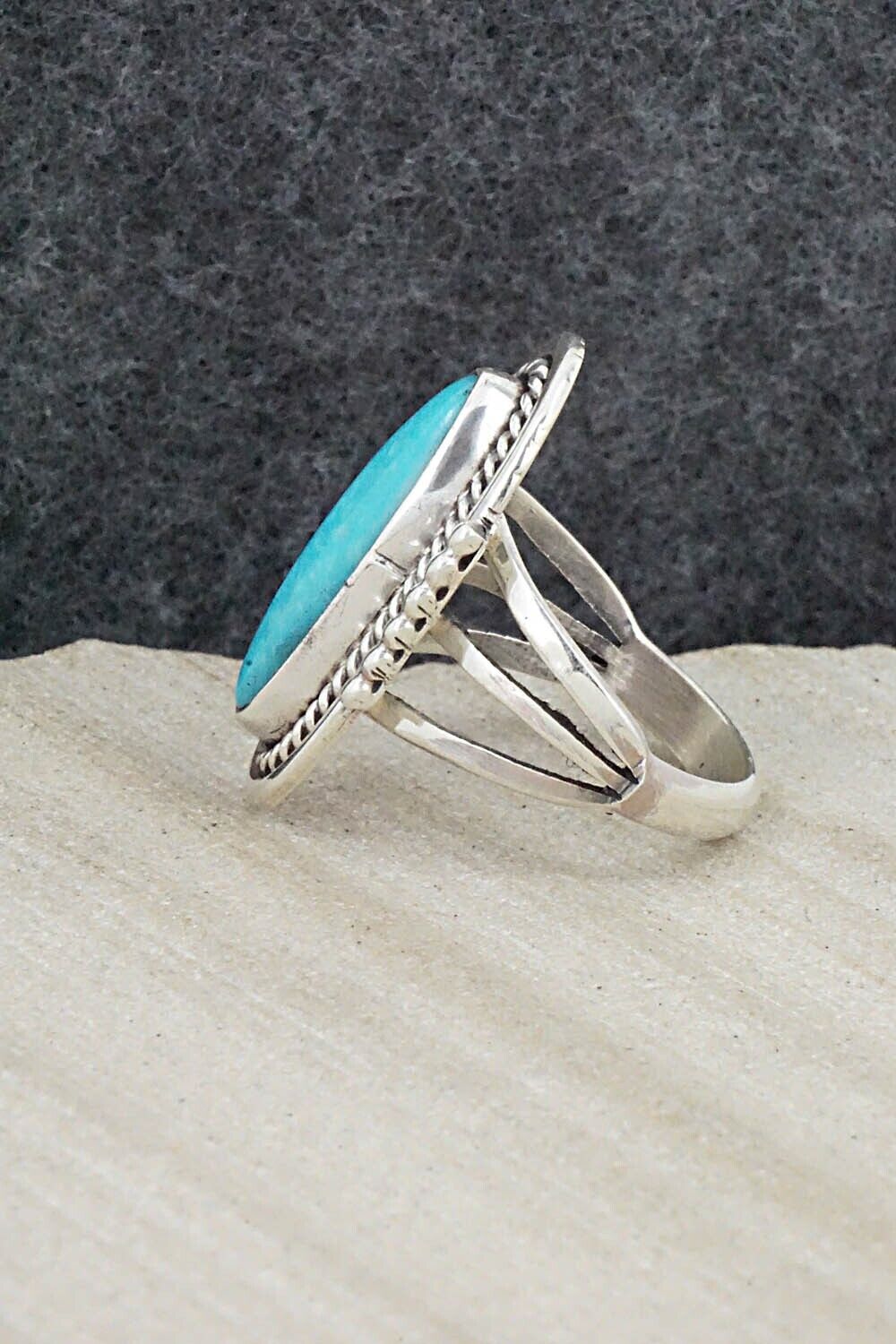 Turquoise & Sterling Silver Ring - Samuel Yellowhair - Size 6.75