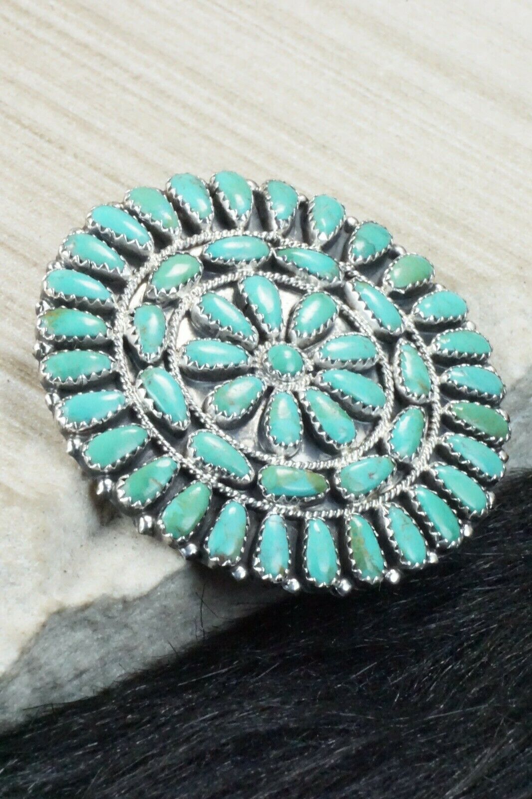 Turquoise and Sterling Silver Pendant - Zeita Begay
