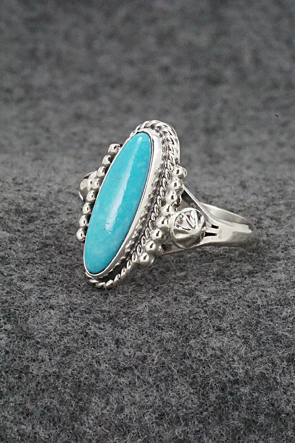 Turquoise & Sterling Silver Ring - Samuel Yellowhair - Size 8.5