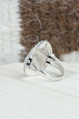 Navajo Turquoise and Sterling Silver Ring - Tom Dinetso - Size 7.5