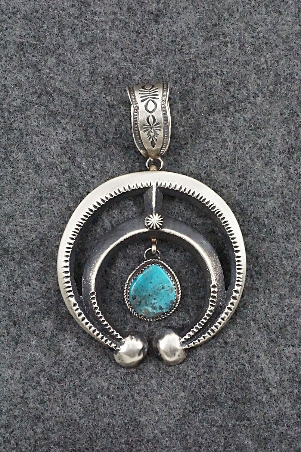 Turquoise and Sterling Silver Pendant - Martha Cayatineto
