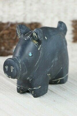 Pig Zuni Fetish Carving - Louise Ponchuella - High Lonesome Trading